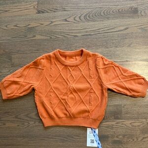 Cider Orange Cropped Sweater – Cozy Knit XS NWT New without tags tags